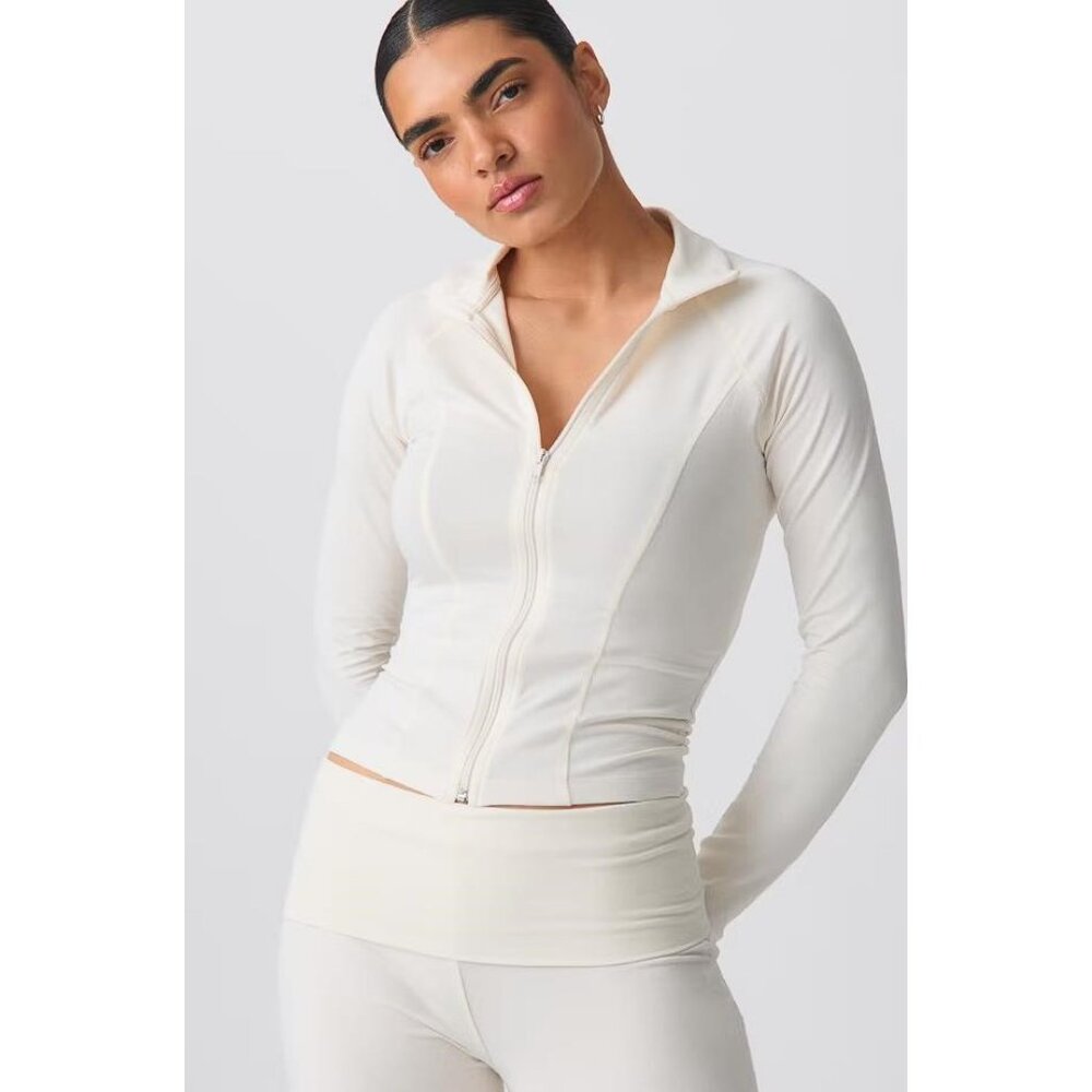 GINA TRICOT Women's Soft Touch Zip Jacket Size S In Tofu